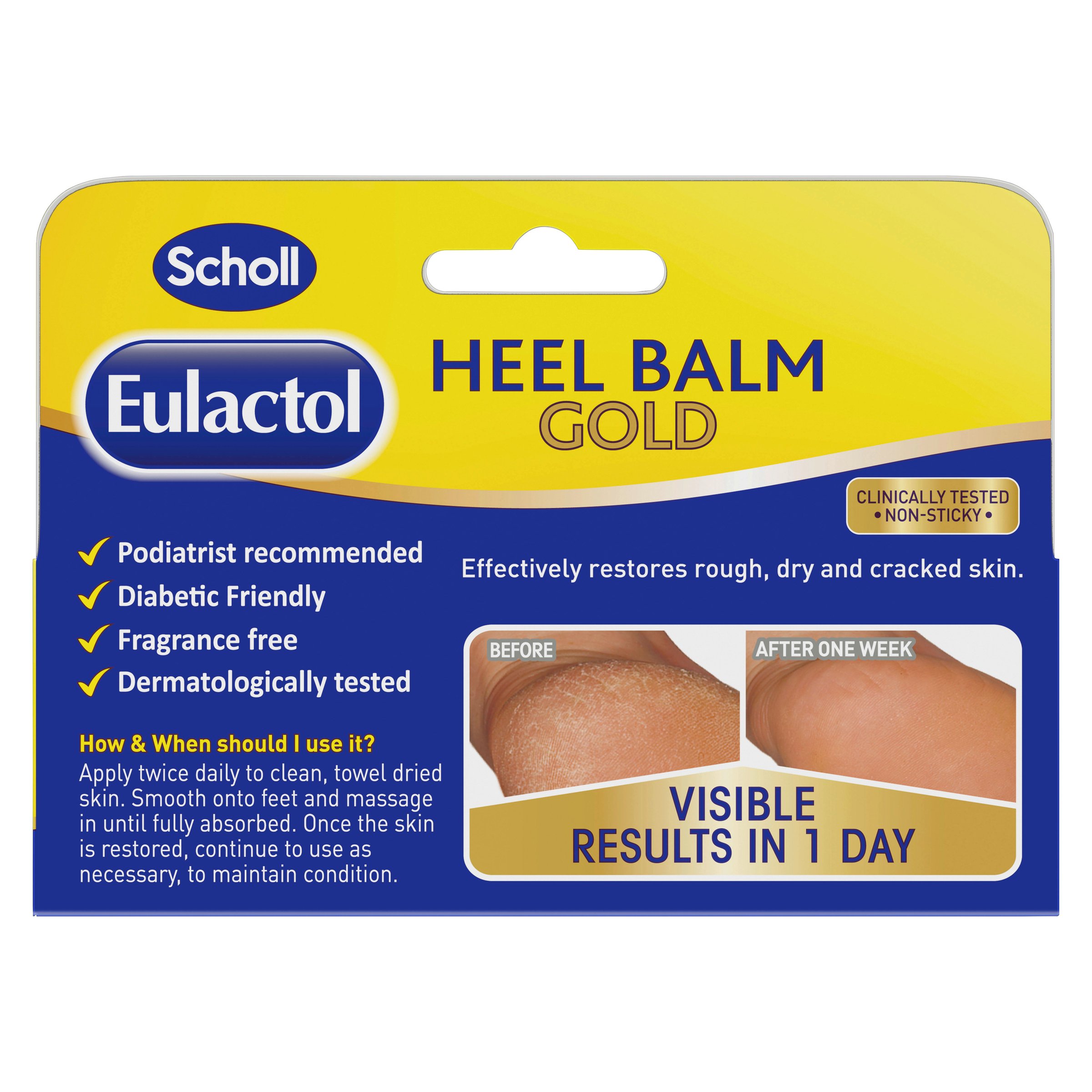 Scholl Eulactol Heel Balm Gold 60ml - Image 2