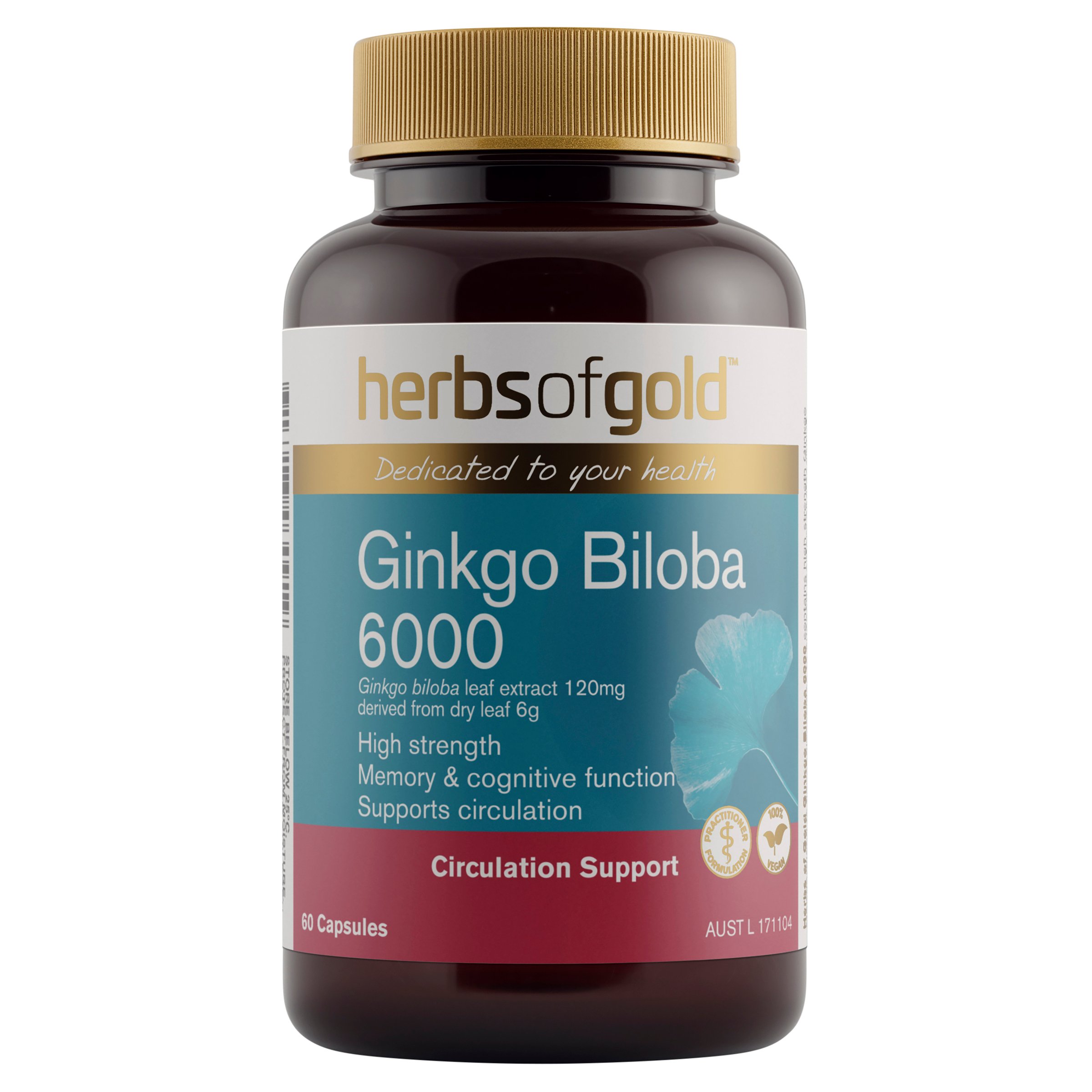 Herbs of Gold Ginkgo Biloba 6000 - 60 capsules - Image 1