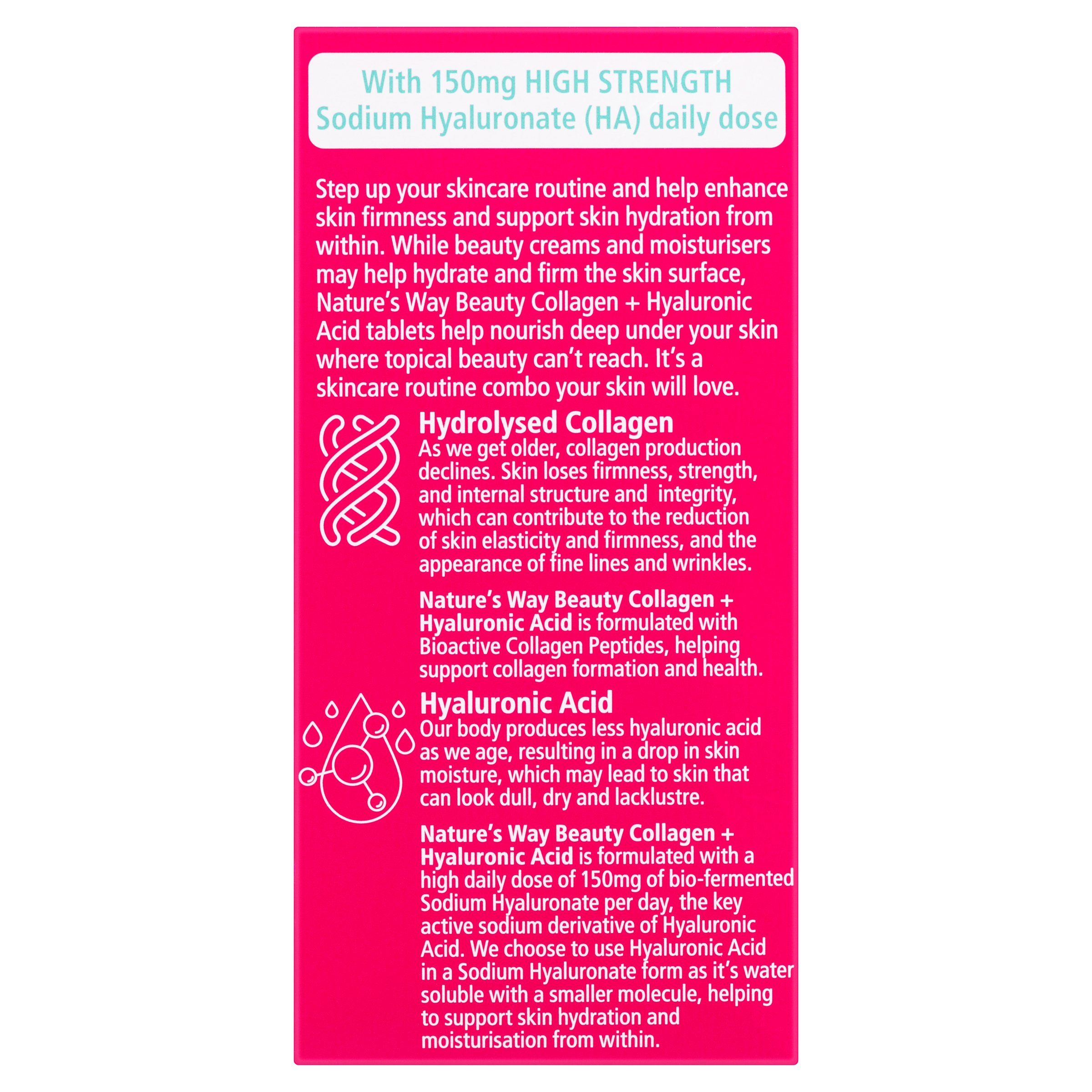 Nature's Way Beauty Collagen + Hyaluronic Acid 60 tablets - Image 2