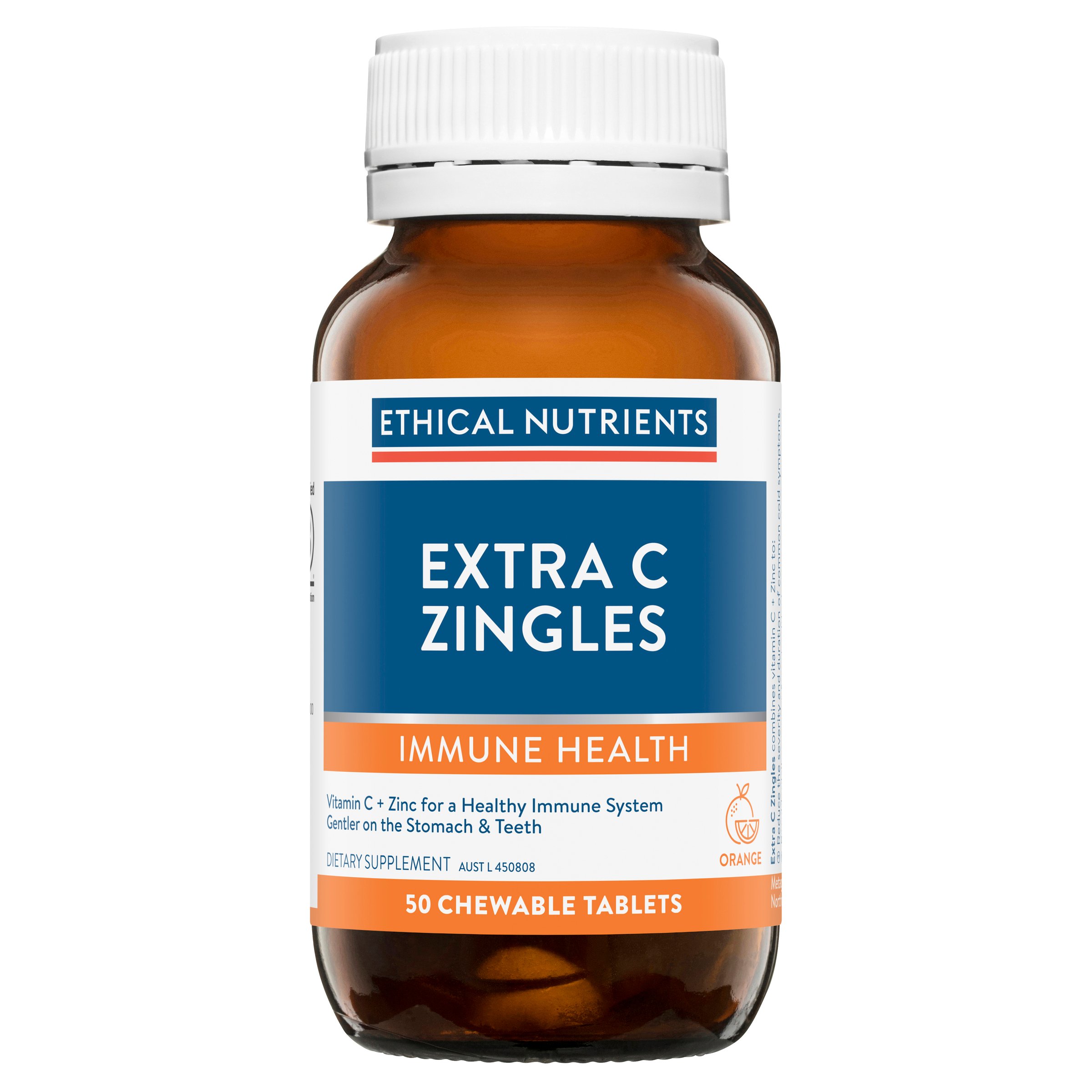 Ethical Nutrients Extra C Zingles Orange 50 chewable tablets - Image 1