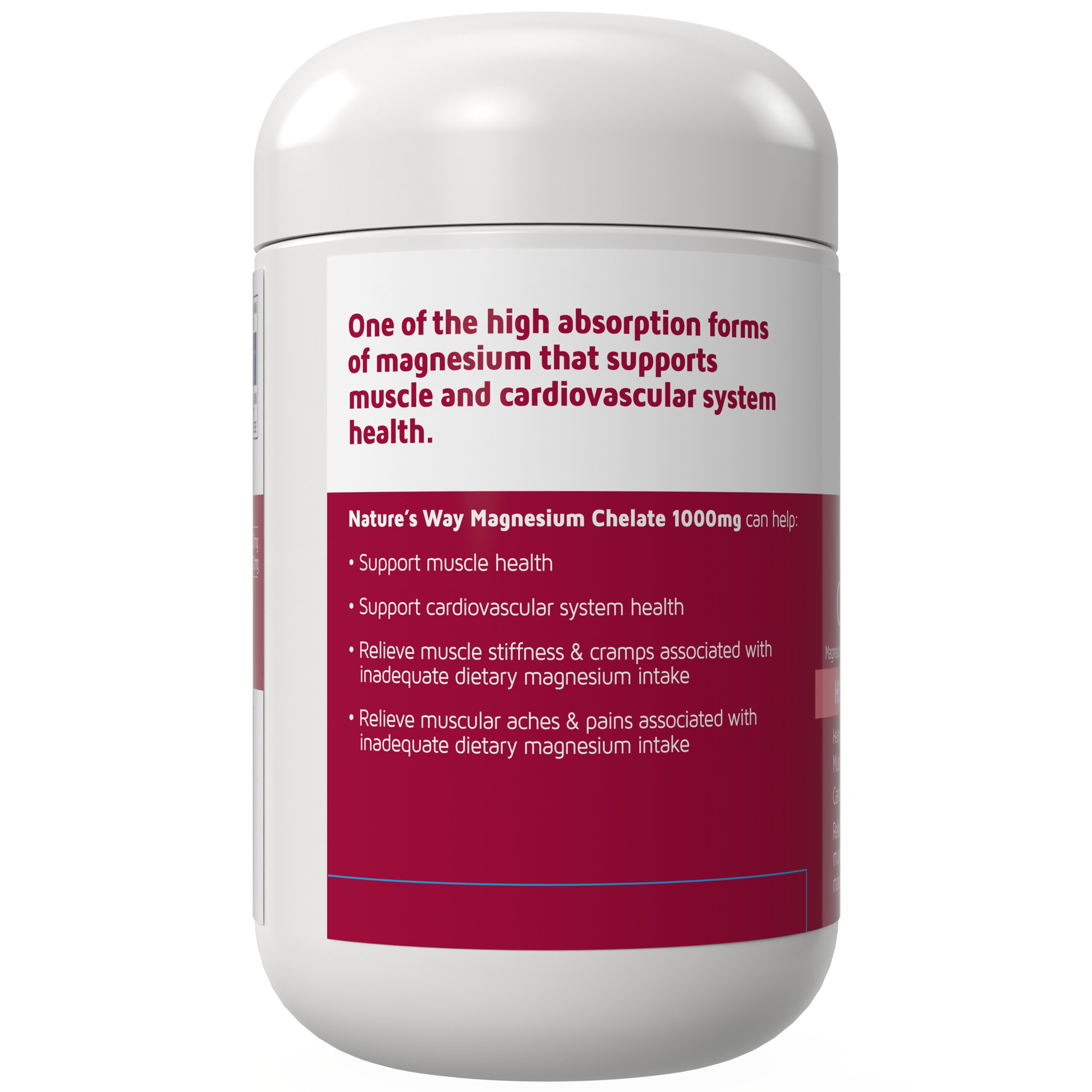 Nature's Way Magnesium Chelate 1000mg - 100 tablets - Image 2