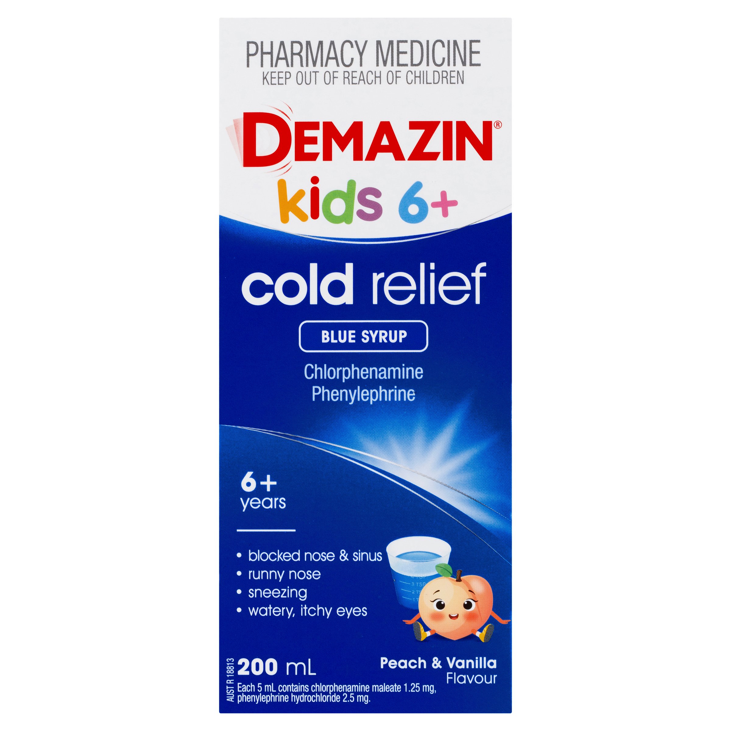 Demazin Cold Relief Blue Syrup 6 Years - Adult 200ml - Image 6