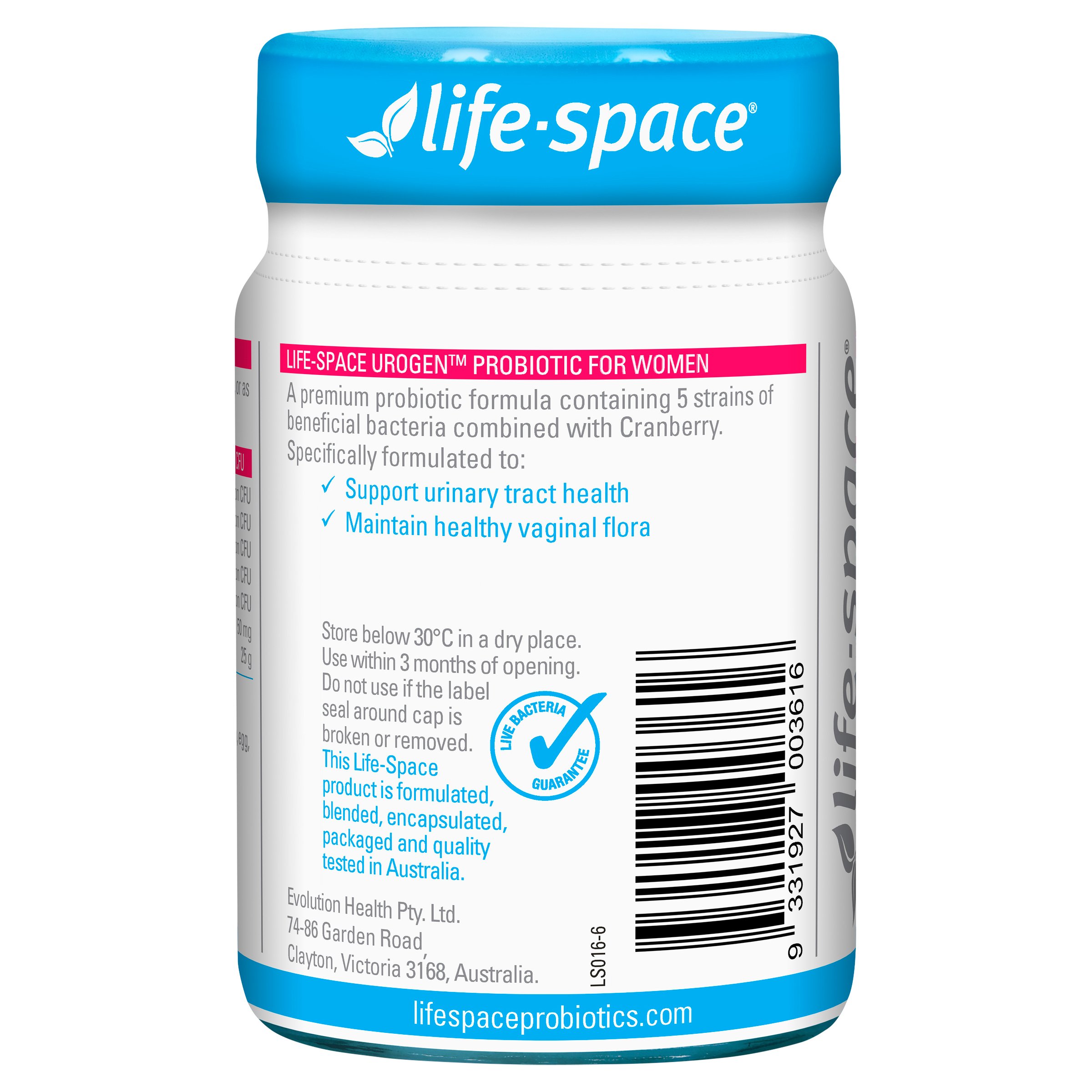 Life-Space Urogen Probiotic For Women 60 capsules - Image 3