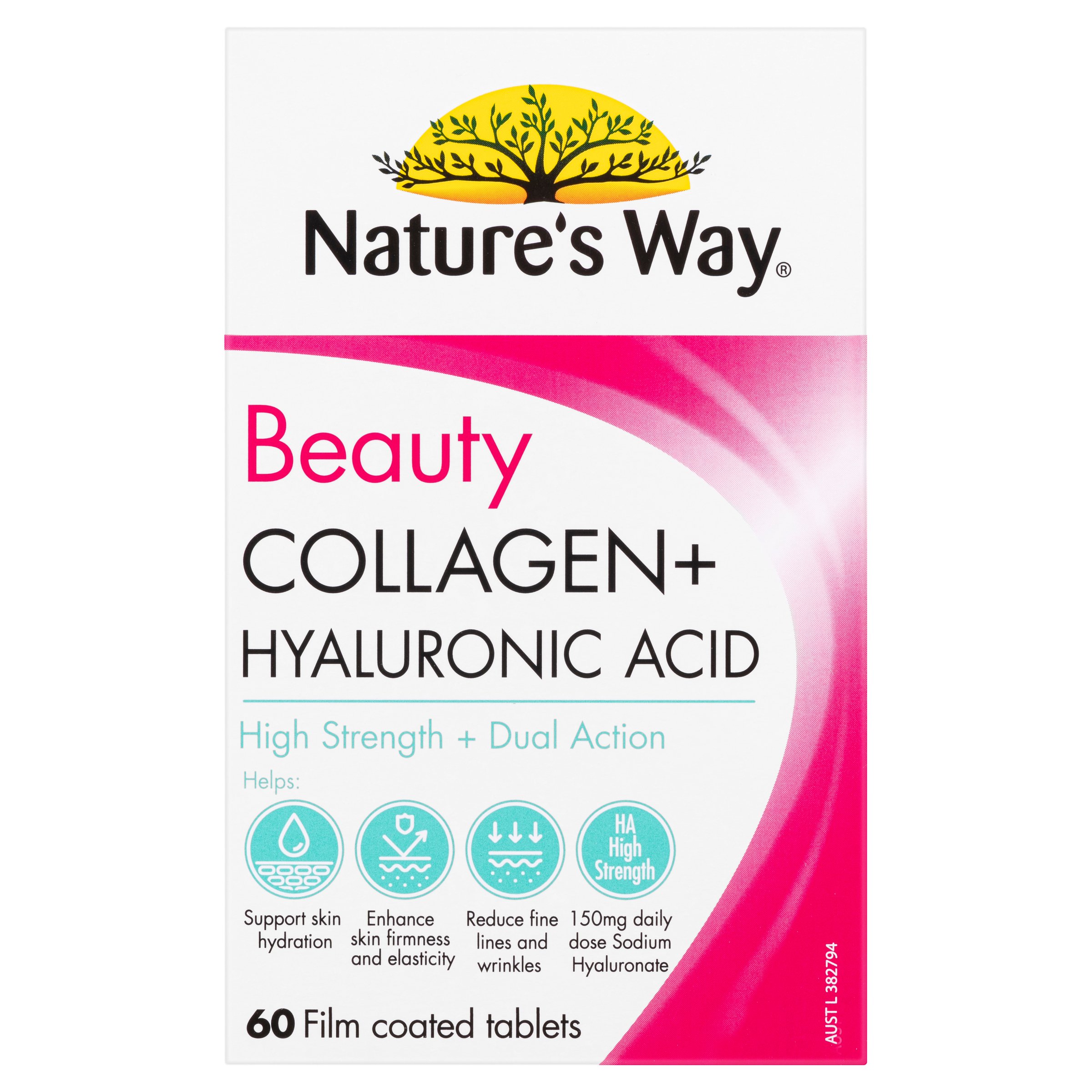 Nature's Way Beauty Collagen + Hyaluronic Acid 60 tablets - Image 1