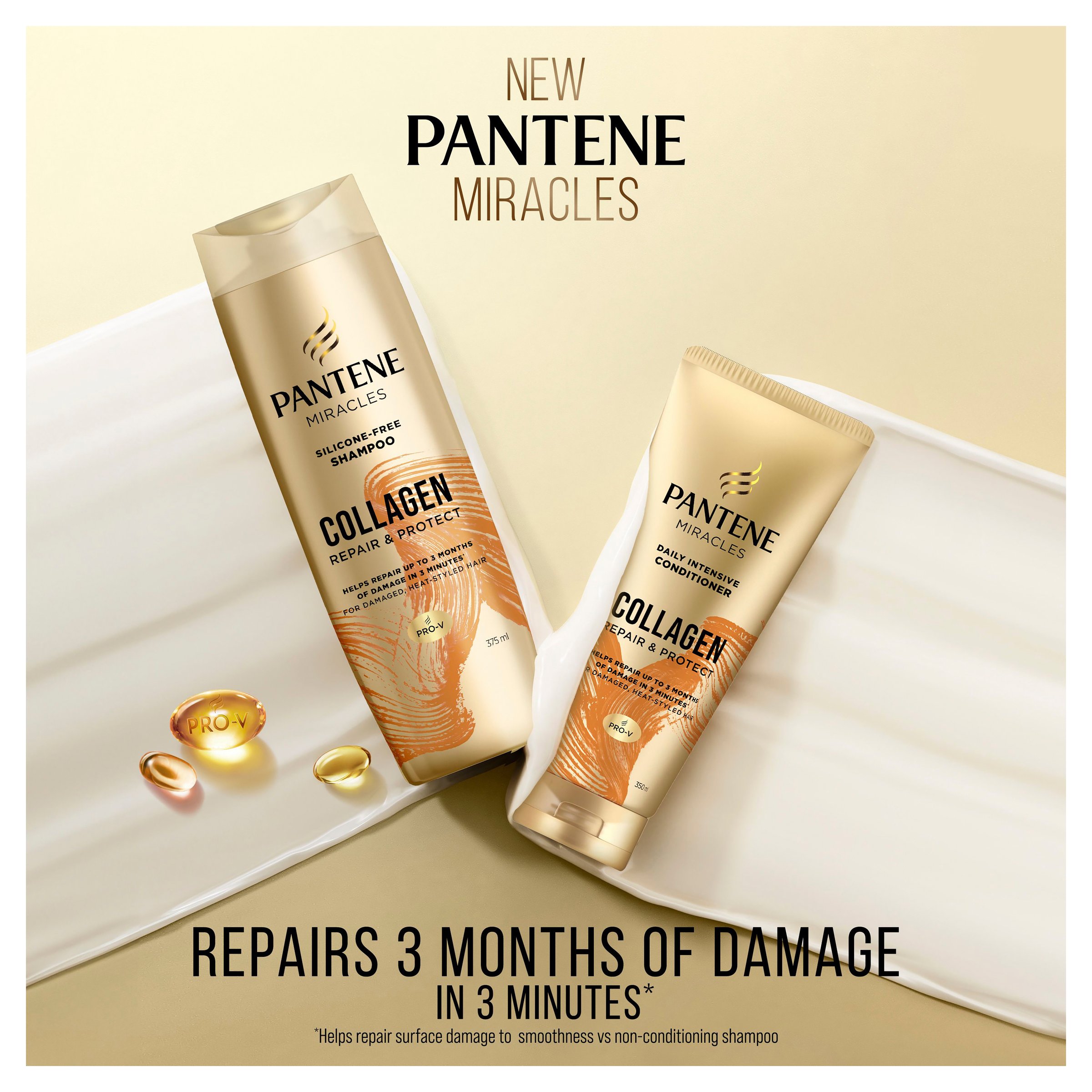 Pantene 3 Minute Miracle Collagen Repair & Protect Conditioner 350ml - Image 6