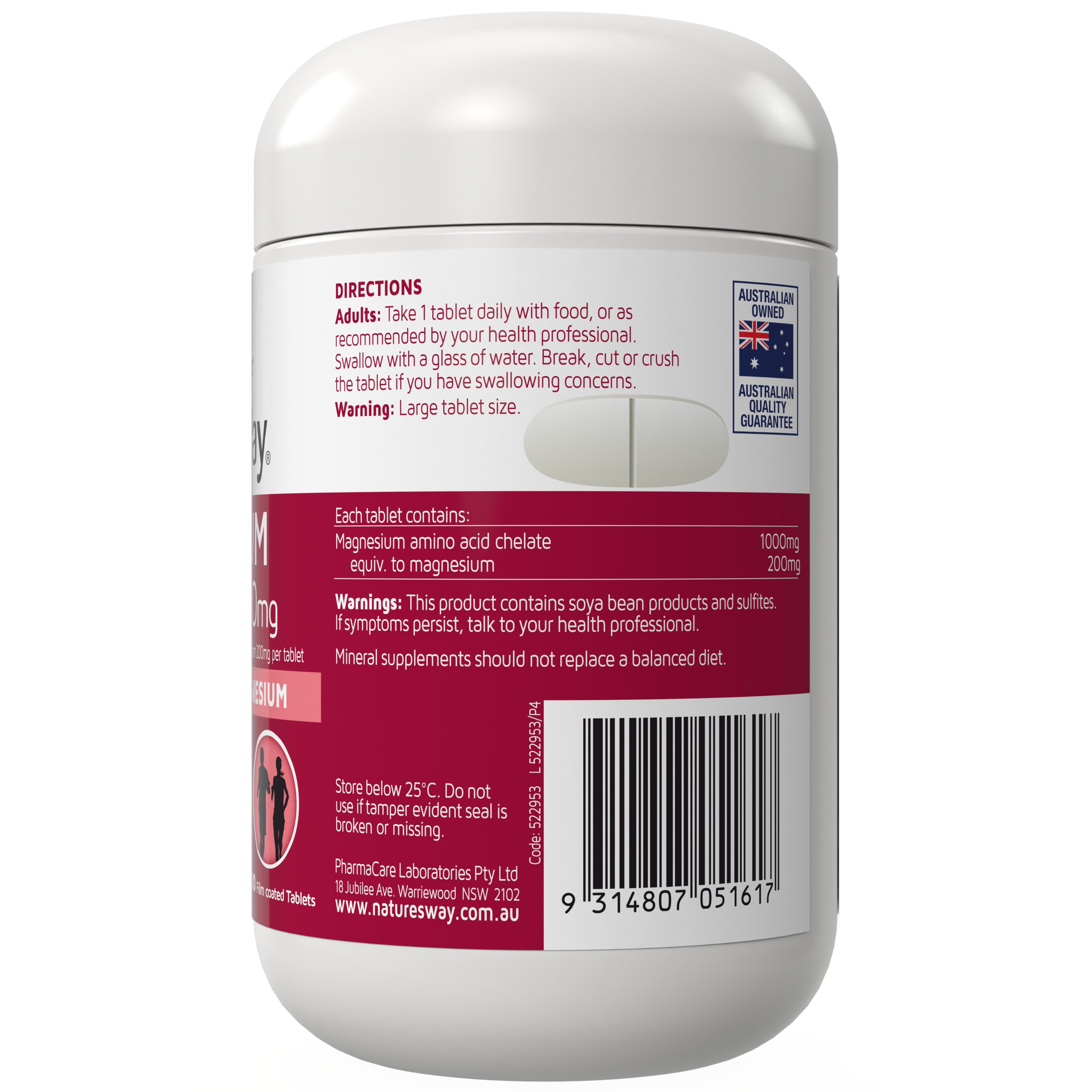 Nature's Way Magnesium Chelate 1000mg - 100 tablets - Image 3