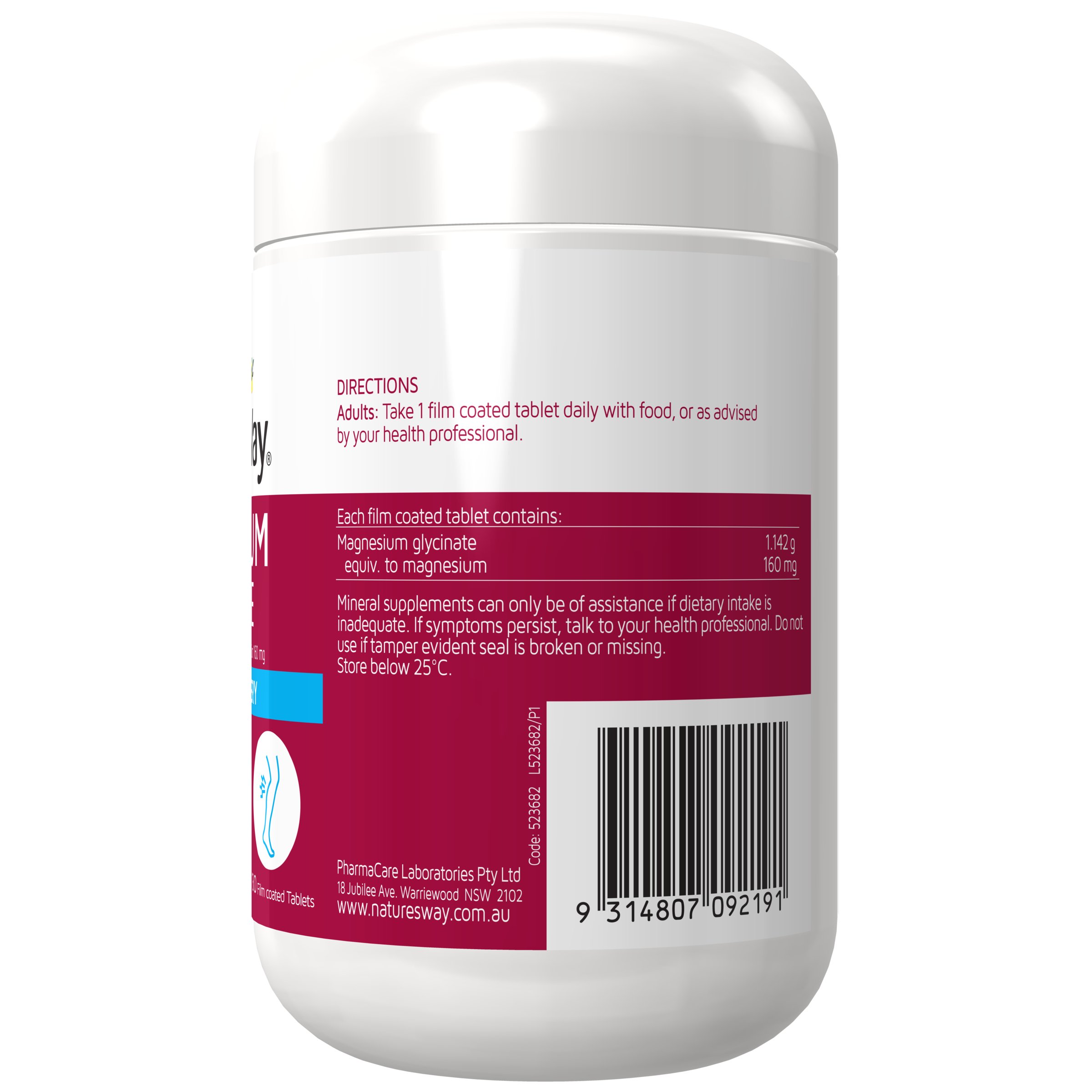 Nature's Way Magnesium Glycinate 130 tablets - Image 3
