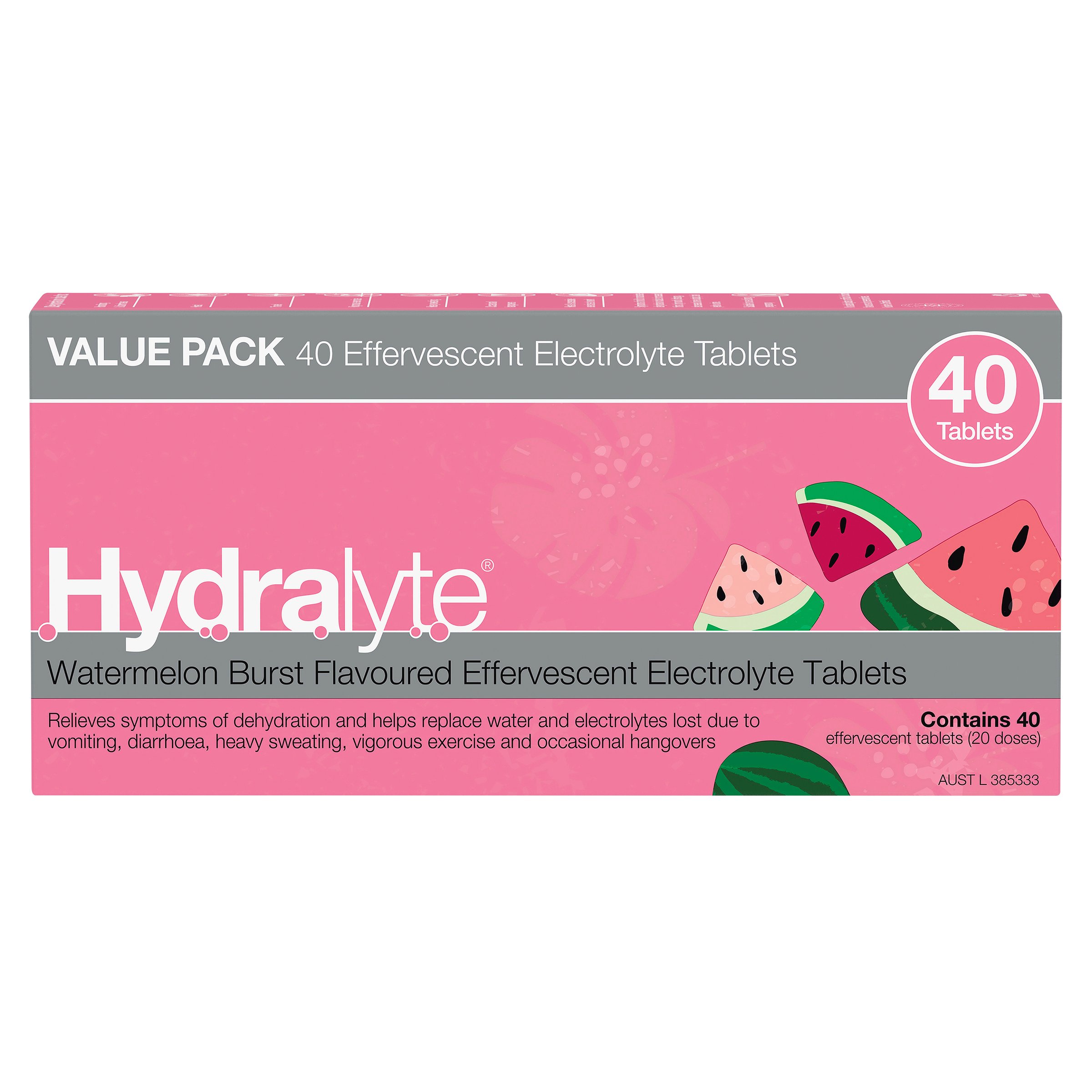 Hydralyte Effervescent Watermelon Burst 40 tablets - Image 1