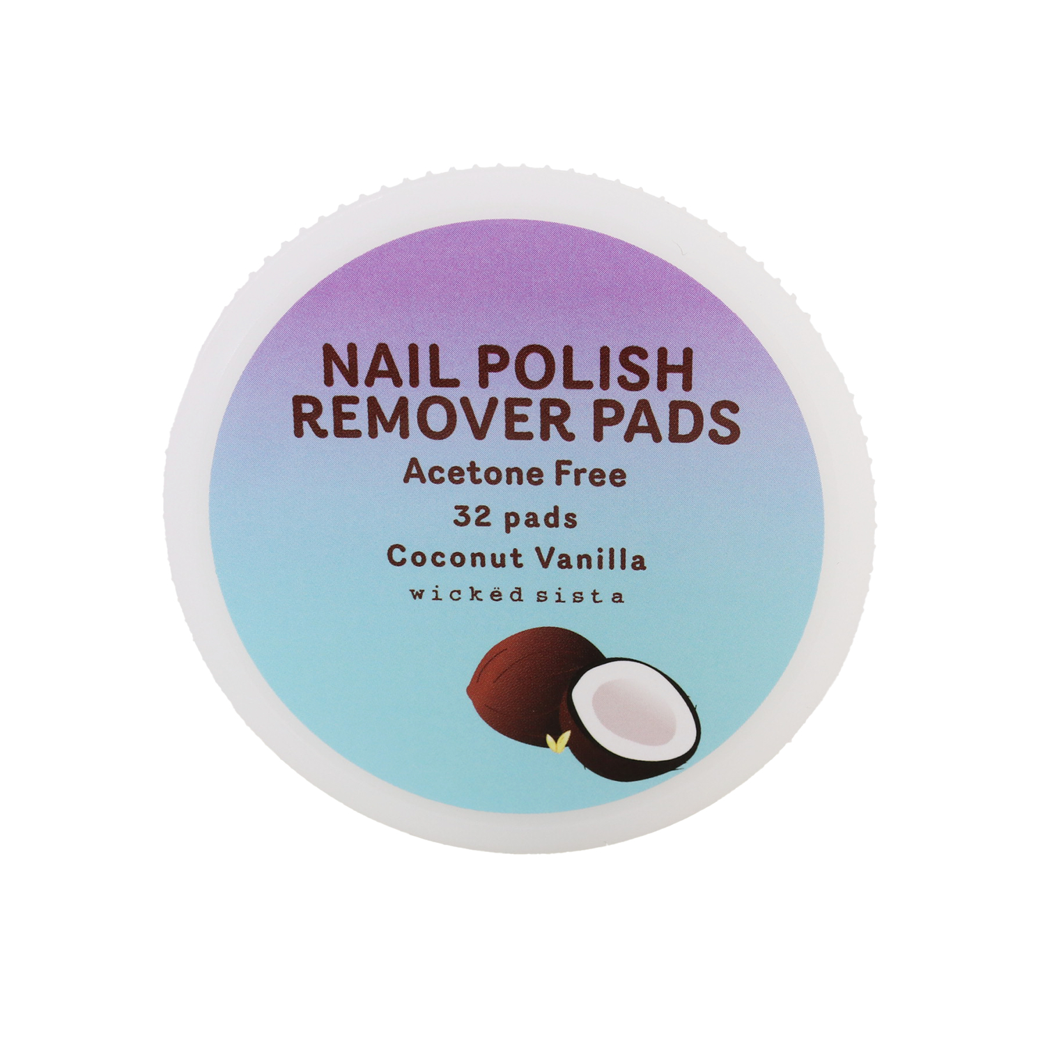 Wicked Sista Nail Polish Remover Pads Coconut Vanilla 1 each - Image 1