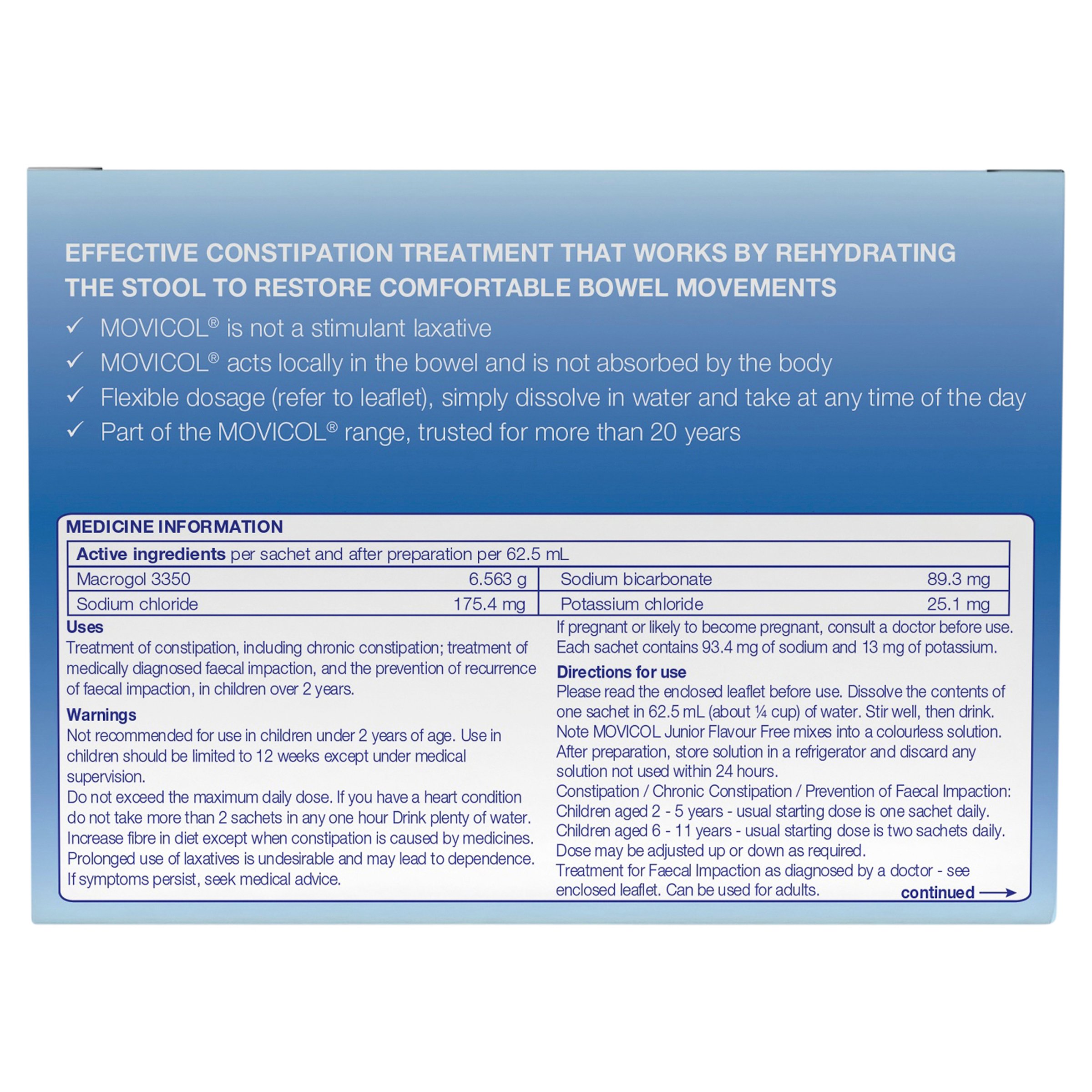 MOVICOL Powder Junior Flavour Free 30 sachets - Image 2