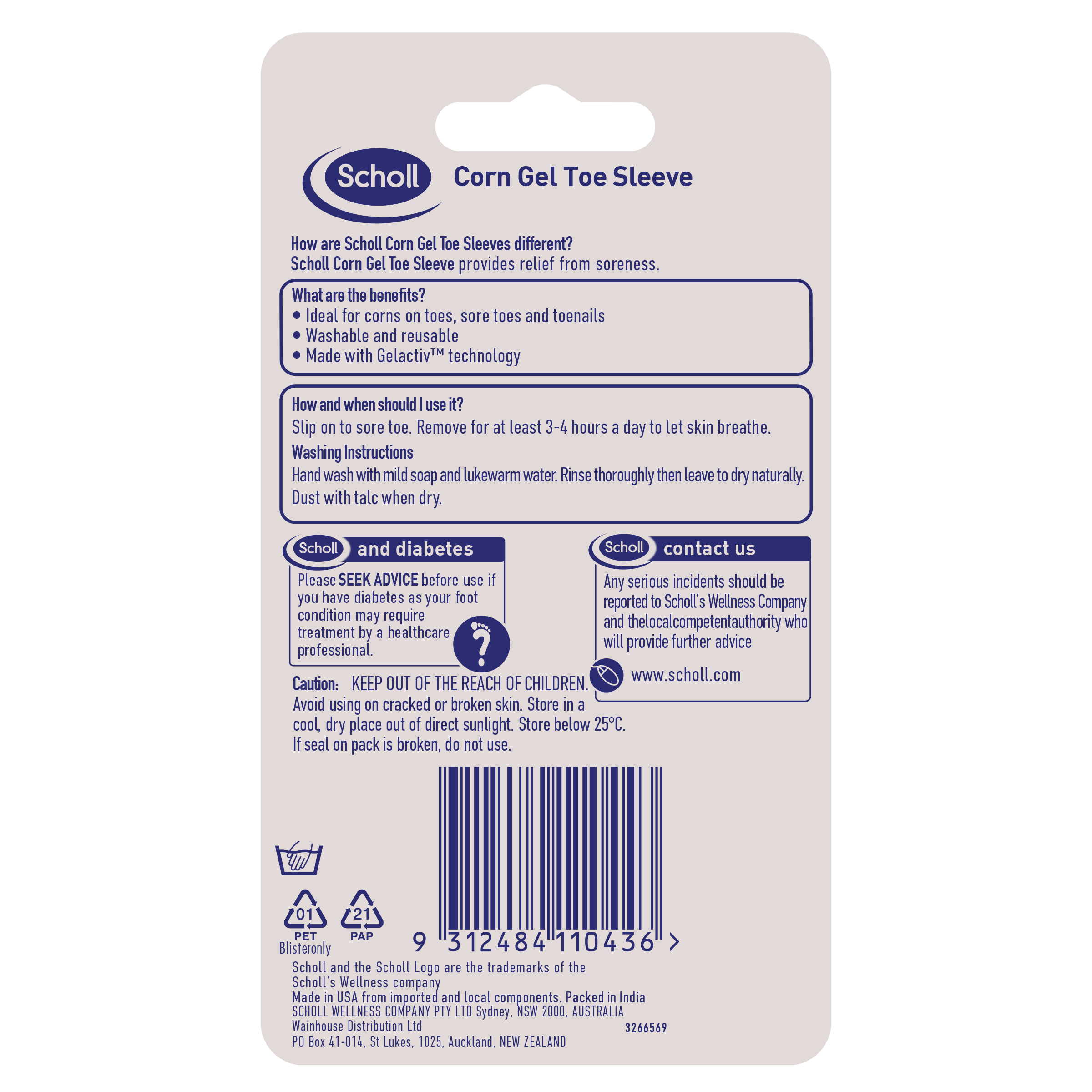 Scholl Corn Gel Toe Sleeve 1 pack - Image 2