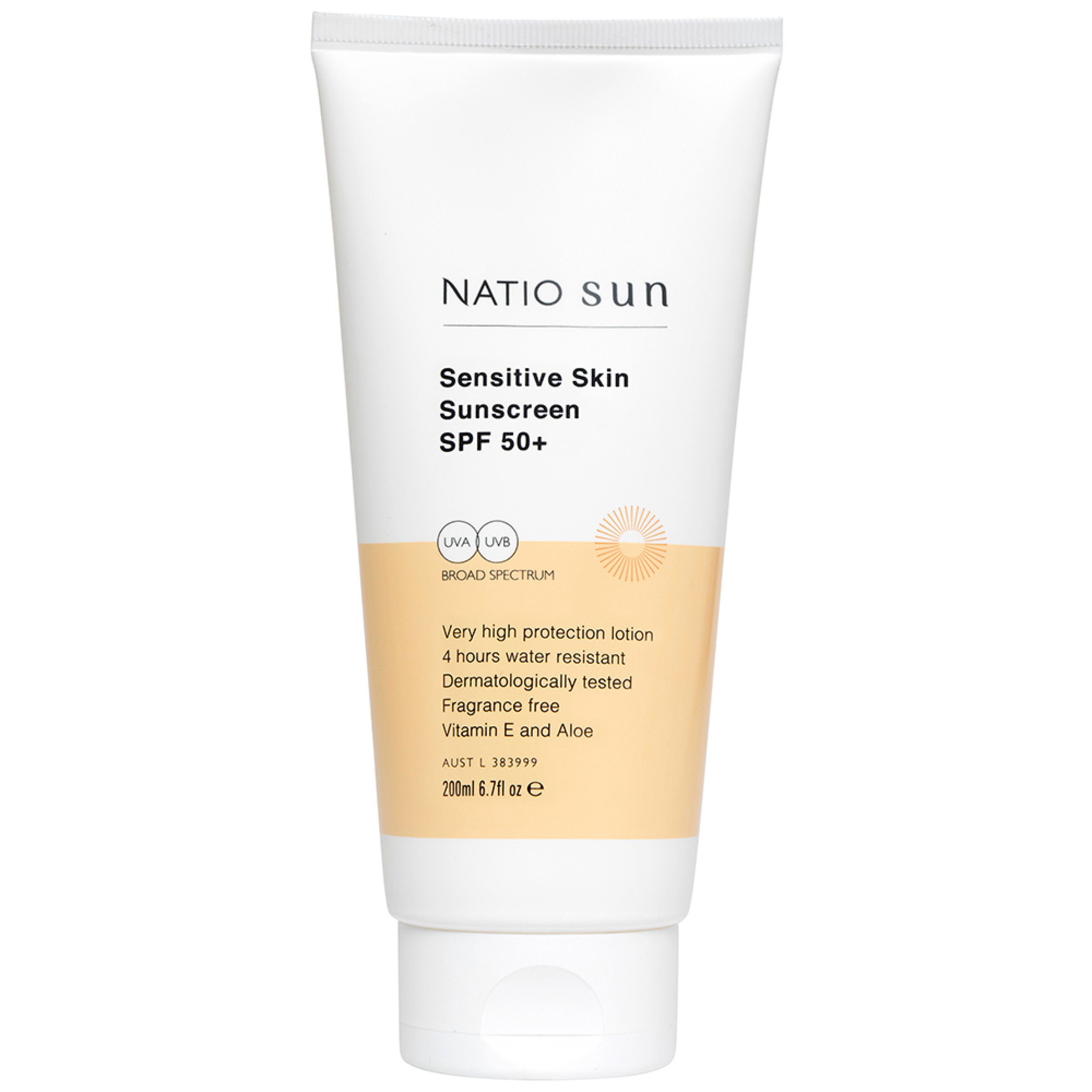 Natio Sensitive Skin Sunscreen SPF 50+ 200ml - Image 1