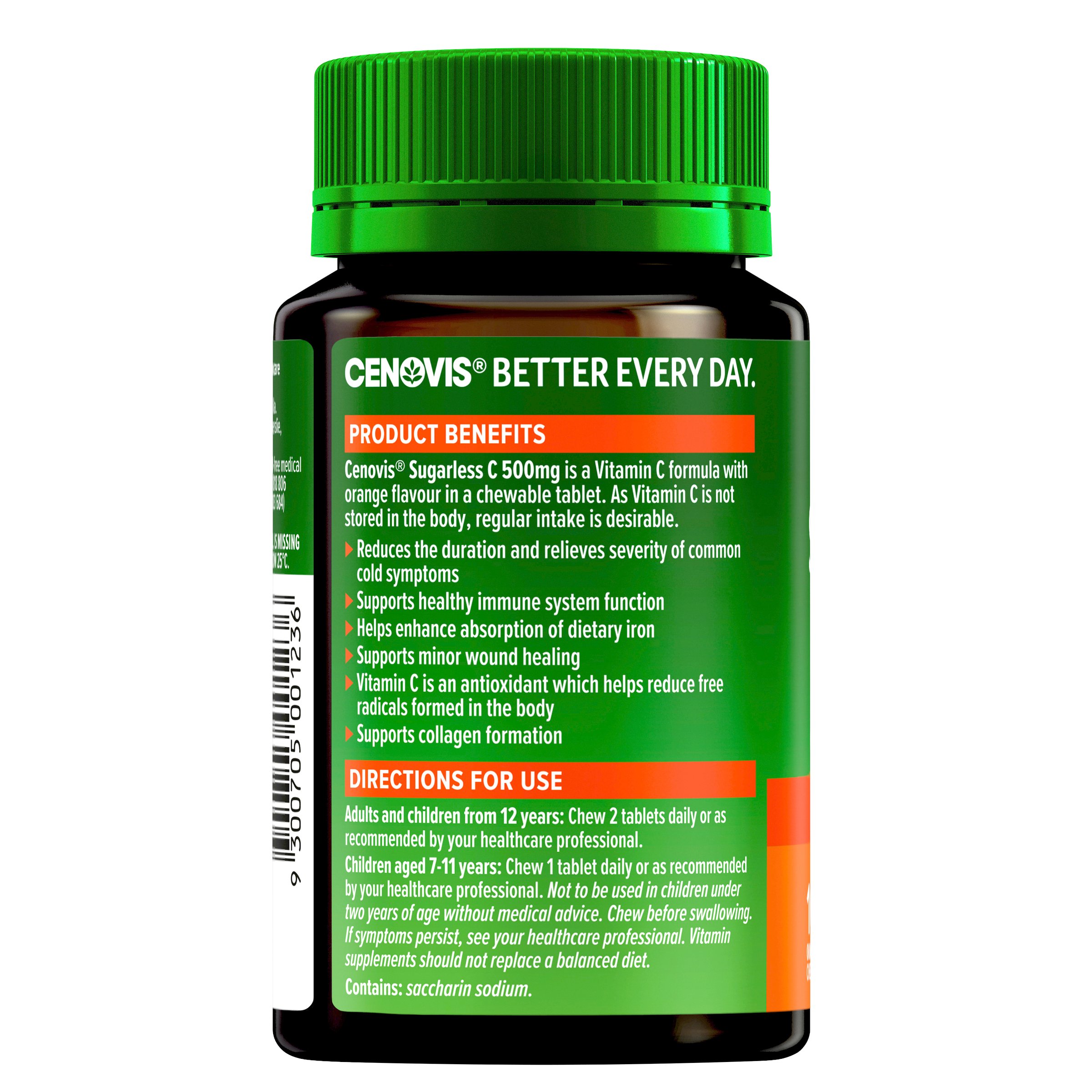 Cenovis Sugarless C 500mg - 100 chewable tablets - Image 3