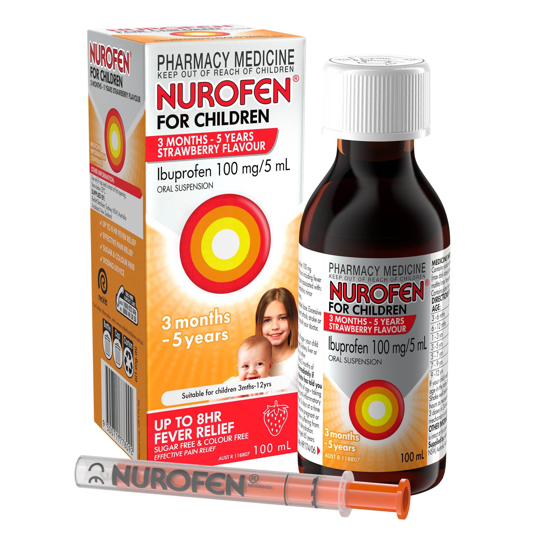 Nurofen for Children 3 Months to 5 Years Strawberry 100ml - Image 9