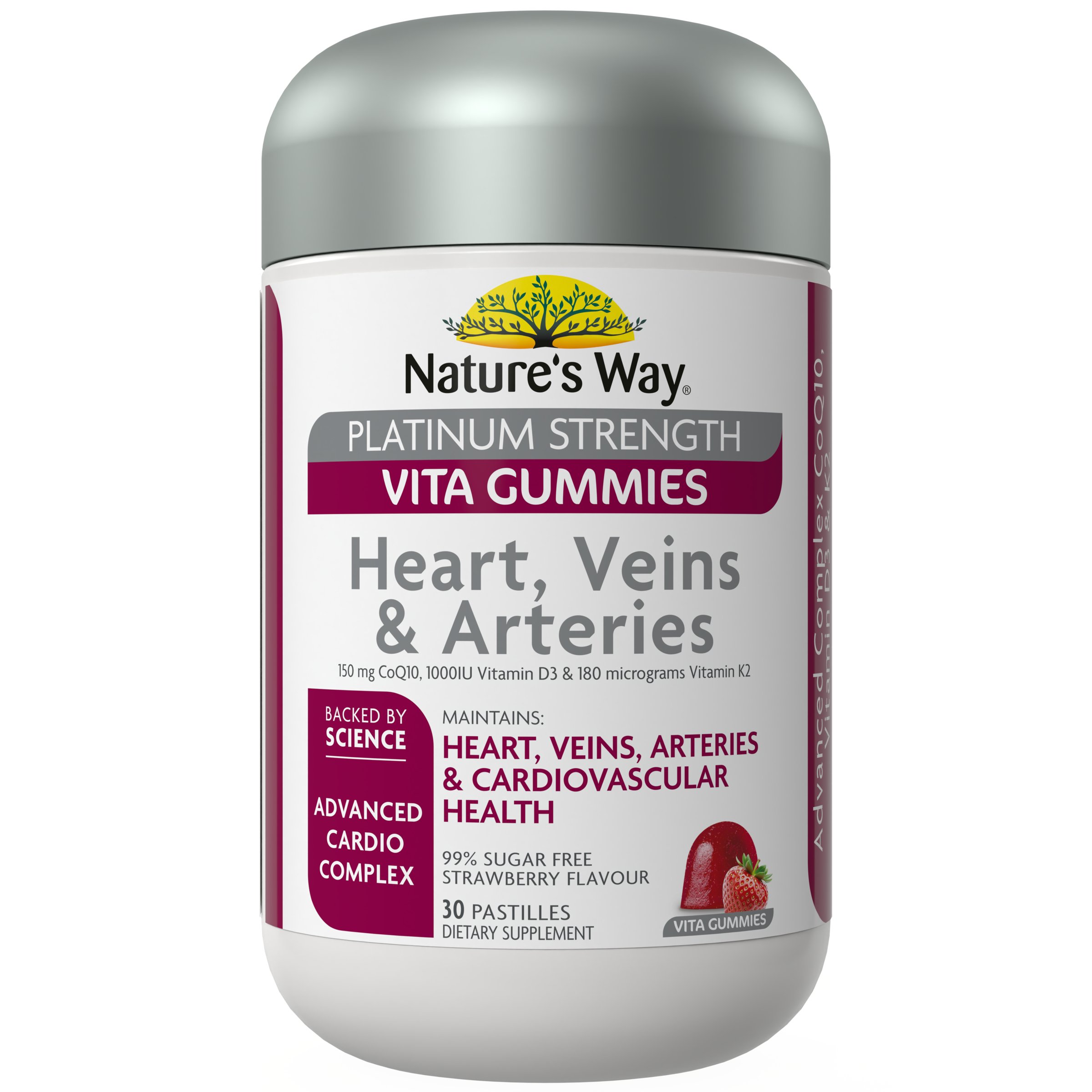 Nature's Way Platinum Strength Adult Vita Gummies Heart, Veins & Arteries 30 pastilles - Image 1