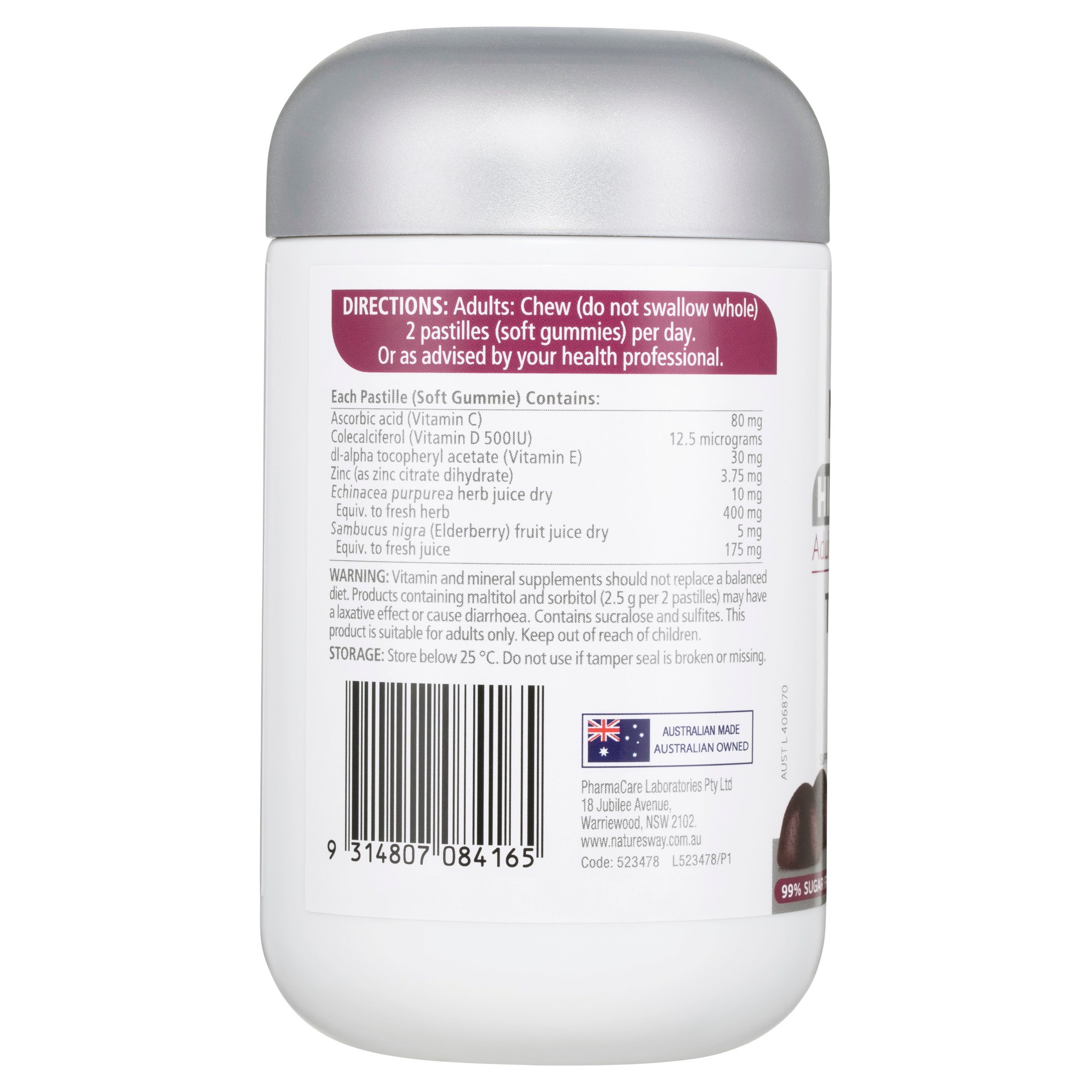 Nature's Way High Strength Adult Vita Gummies Triple Immune Support 50 pastiles - Image 3