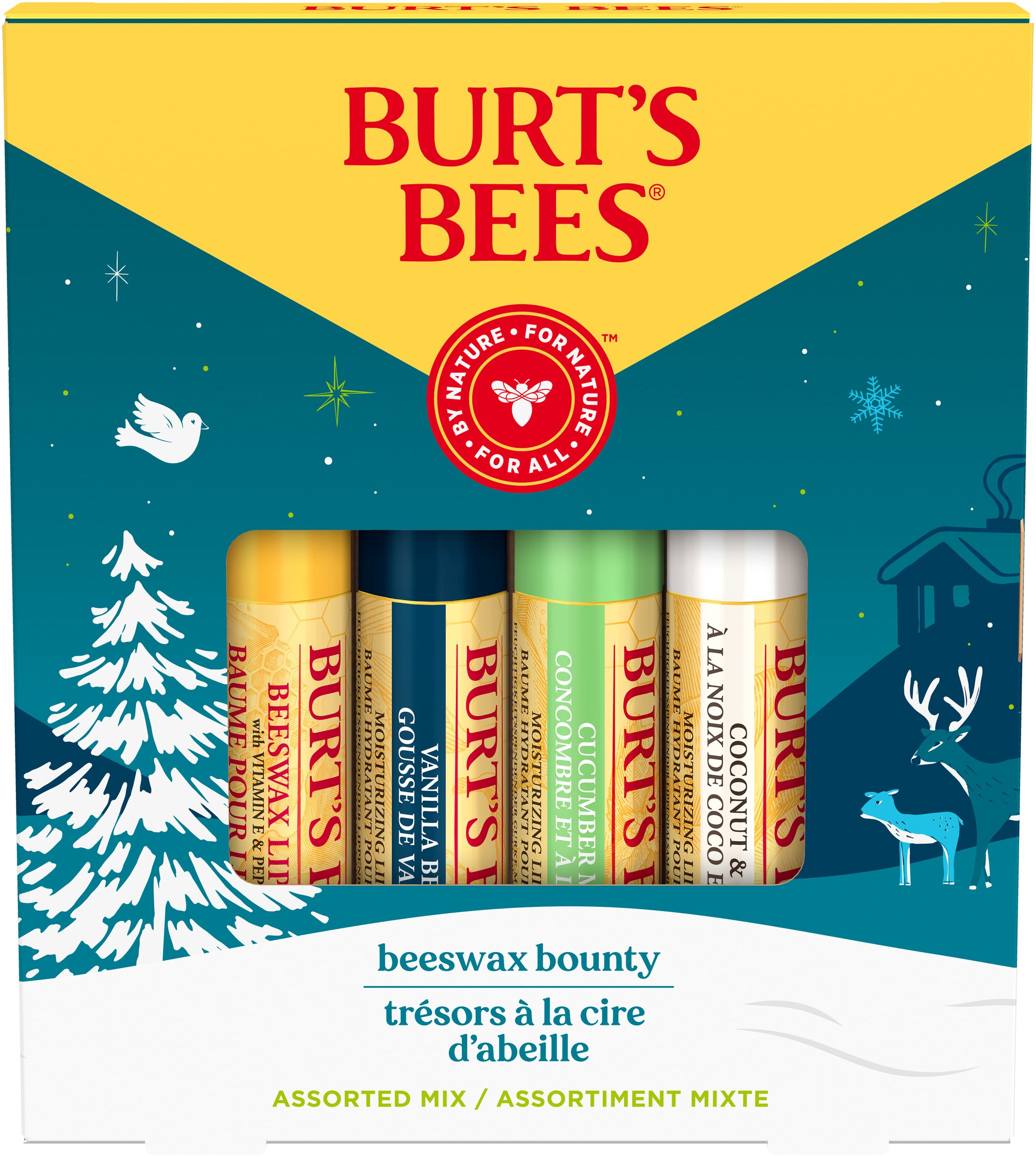 Burt's Bees Beeswax Bounty - Assorted Mix Lip Balm 4 pack