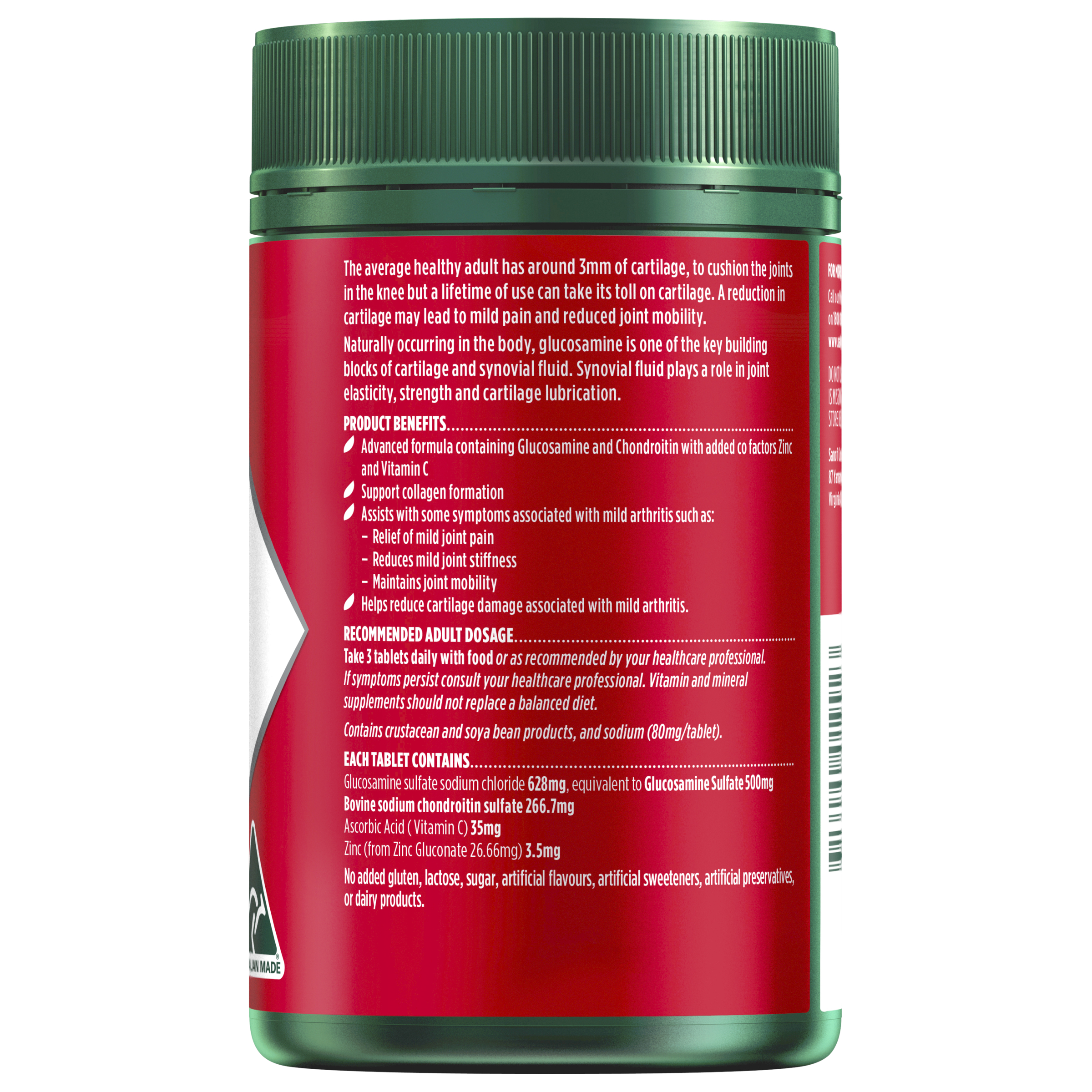 Nature's Own Glucosamine Sulfate & Chondroitin Advanced 180 tablets - Image 2