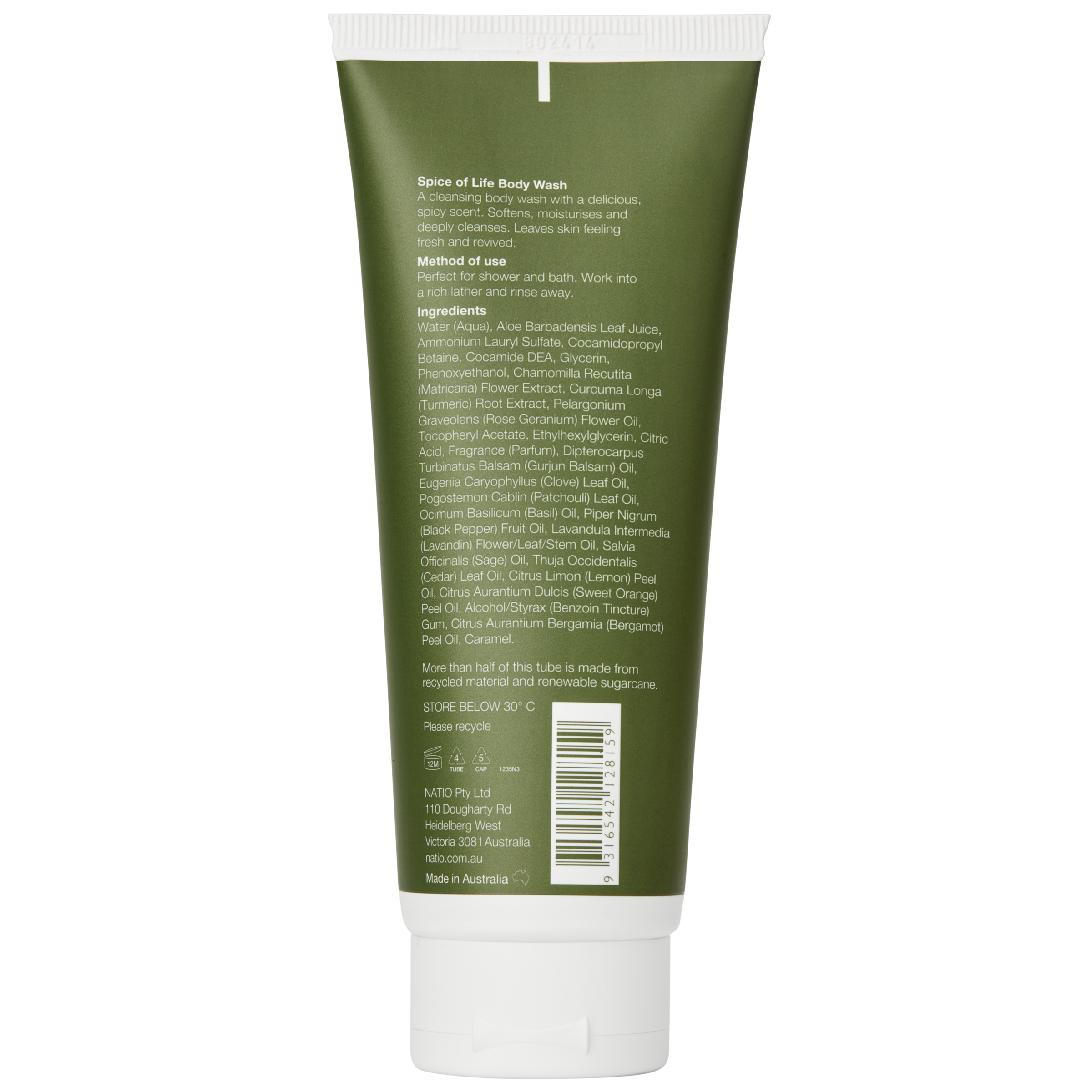 Natio For Men Spice Of Life Body Wash 210ml - Image 2