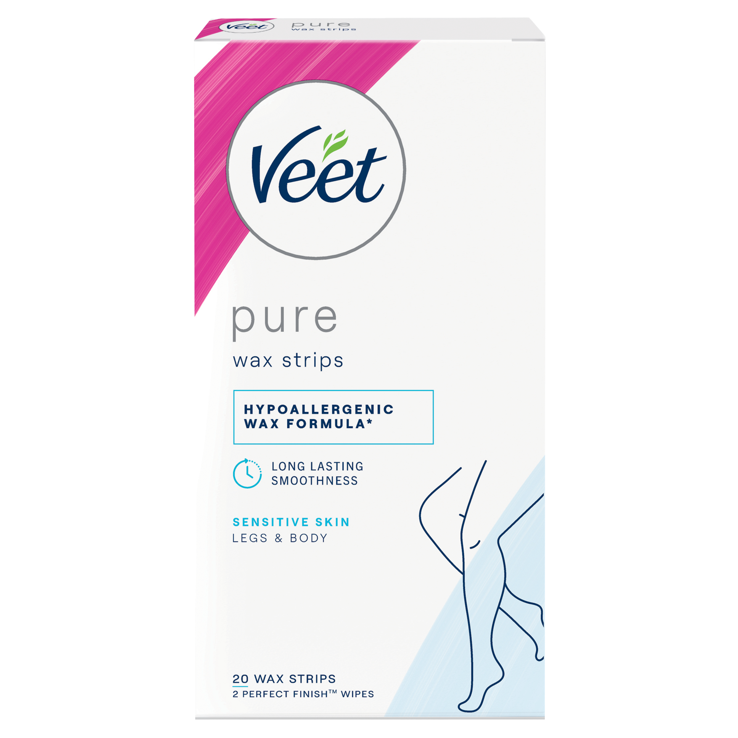 Veet Pure Leg Wax Strips 20 pack - Image 1