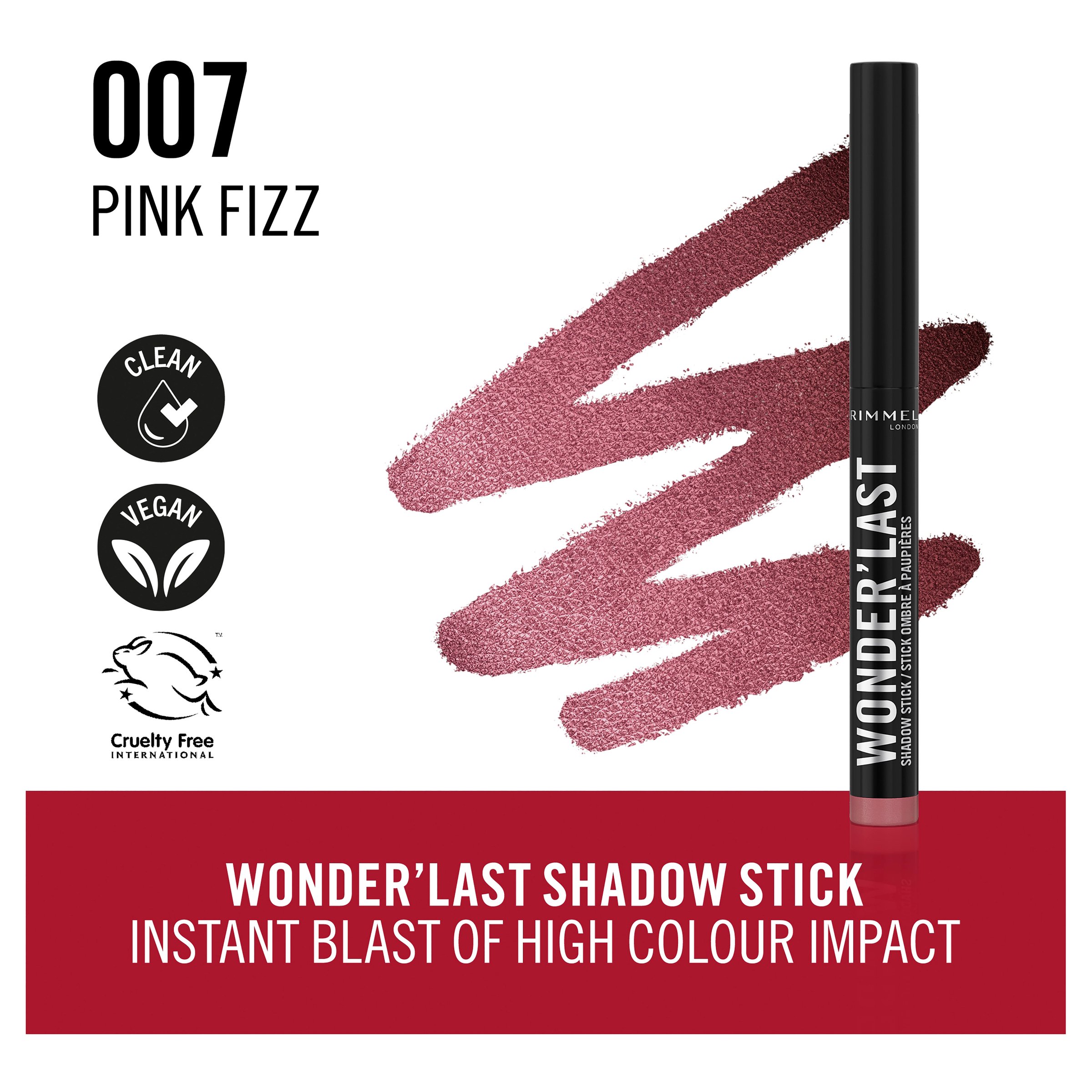 Rimmel Wonder'Last Shadow Stick 007 Pink Fizz 1 each - Image 6