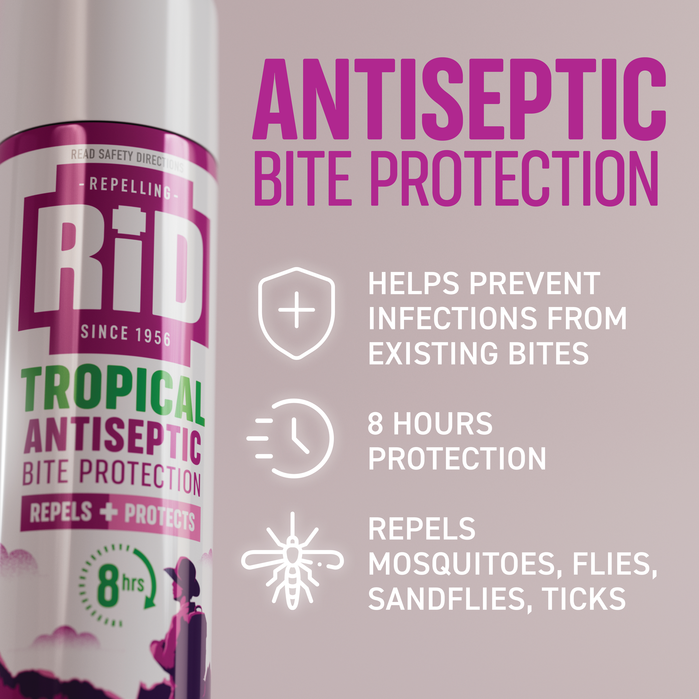 RID Tropical Strength Repellent Aerosol 150g - Image 5