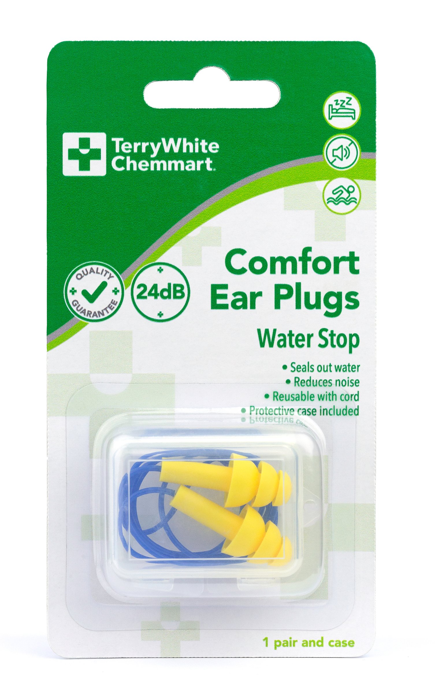 TerryWhite Chemmart Water Stop Comfort Ear Plugs 1 pair